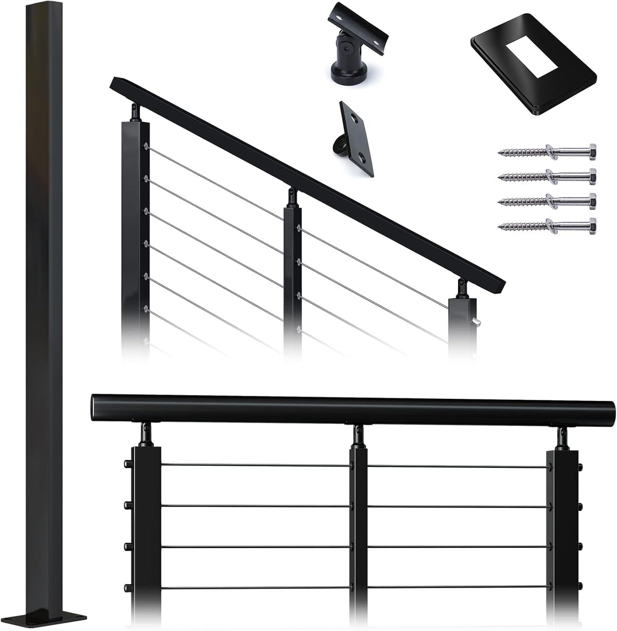 Stainless Steel Black Cable Railing Post A409165