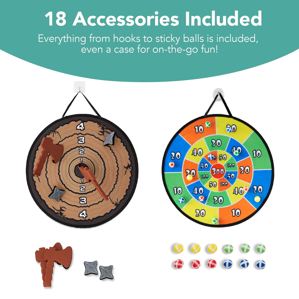 Double-Sided Dart Board with Carrying Case I6507