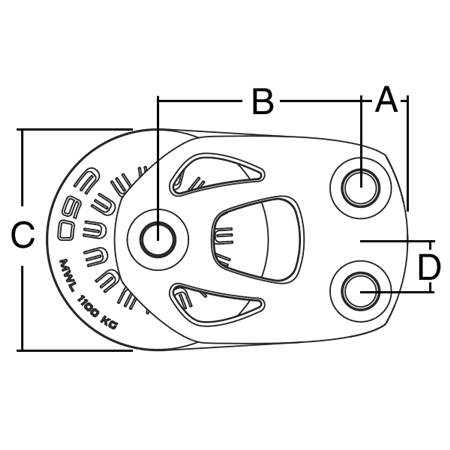 80 mm Aluminum Footblock with Lockoff U6246