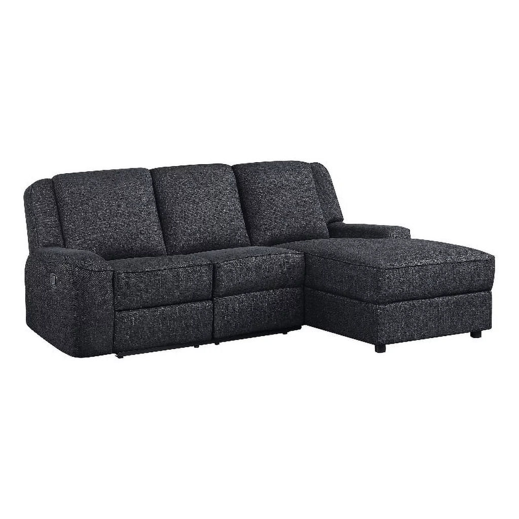 Chenille Reclining Sectional with Right Chaise N49296