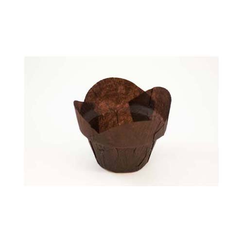 Brown Tulip Baking Cup, 1500, Bottom Diameter 2 inch, Height 2 to 2.88 inch T13903