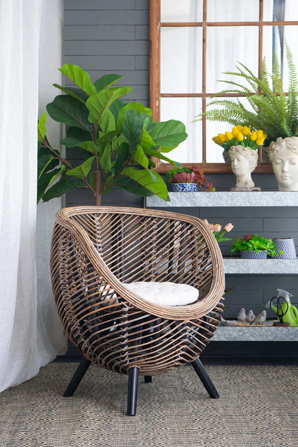Brown Rattan Accent Chair C22525
