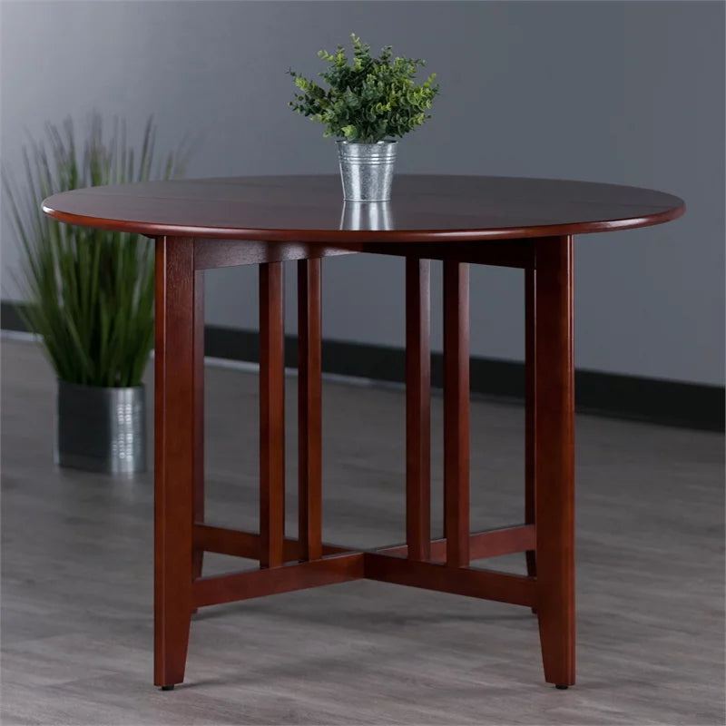 Solid Wood Round Double Drop Leaf Dining Table U76549