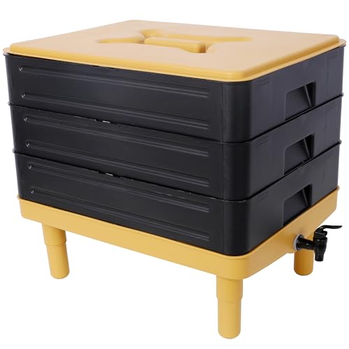 3 Tray Worm Composter, 65L, Yellow and Black C971