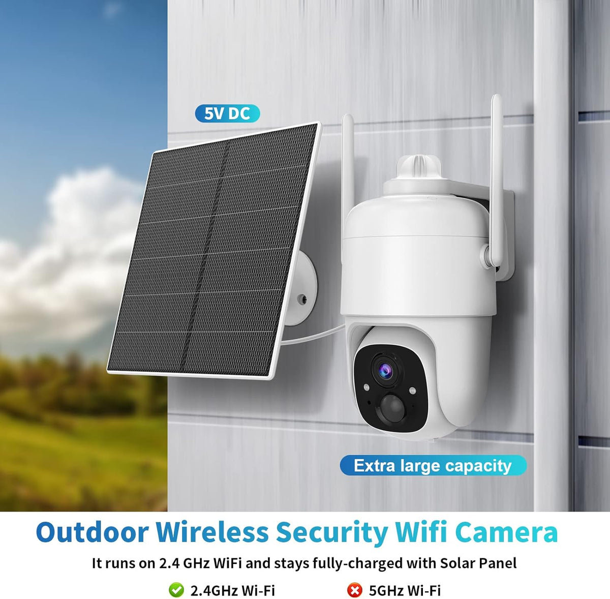 Wireless Solar Security Camera with Spotlight W17792