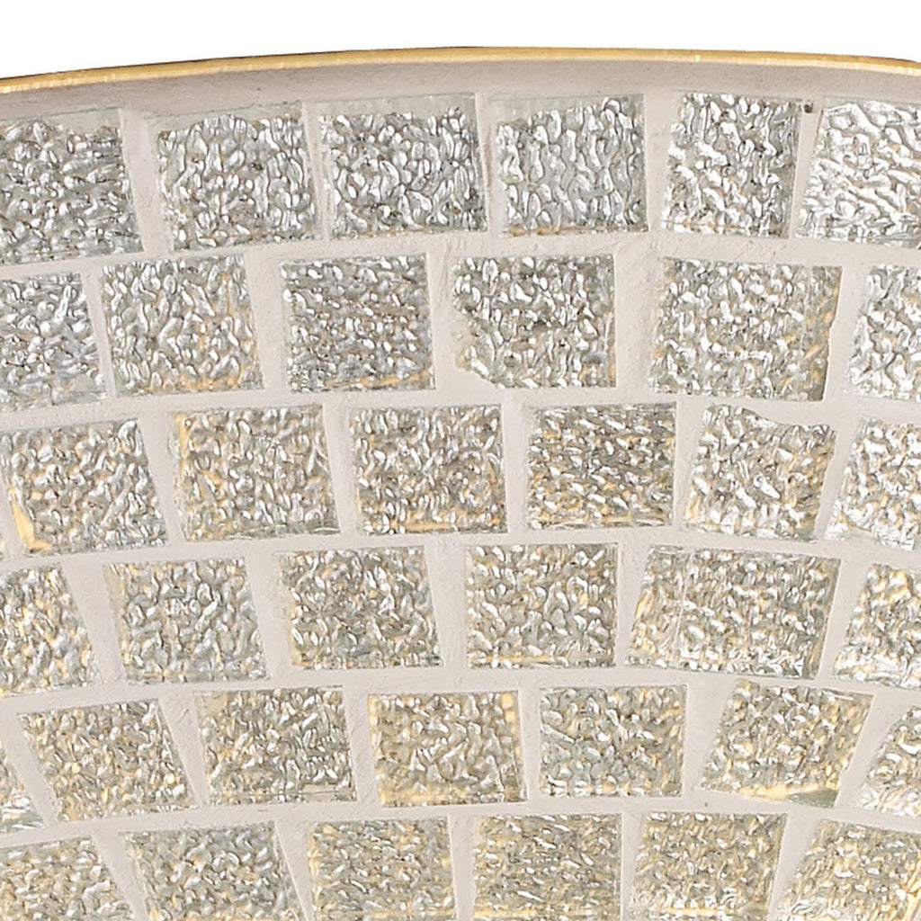 Satin Nickel 2-Light Semi-Flush with Silver Mosaic Glass U657