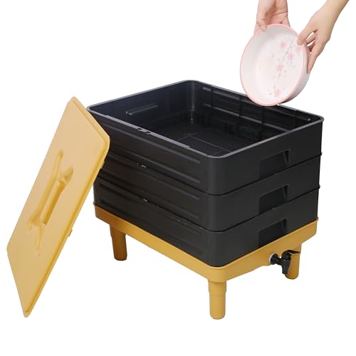 3 Tray Worm Composter, 65L, Yellow and Black C971