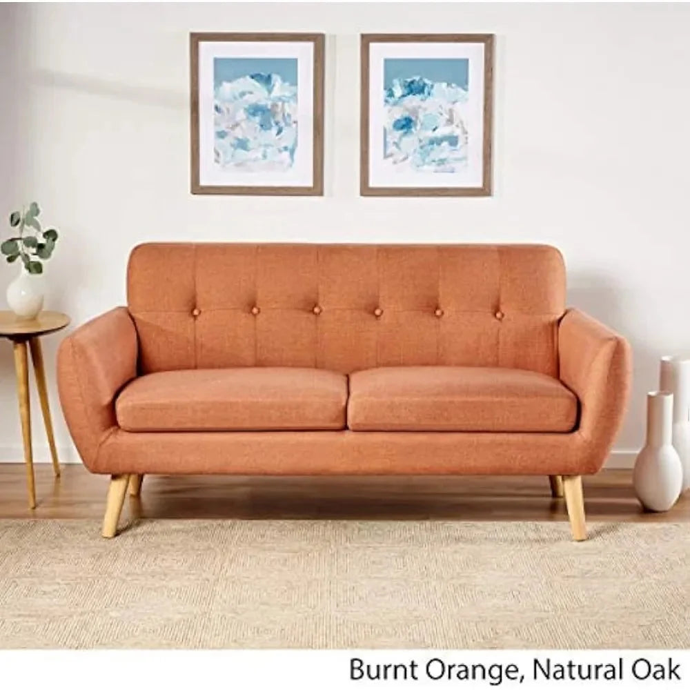 Burnt Orange Fabric Petite Sofa I5199