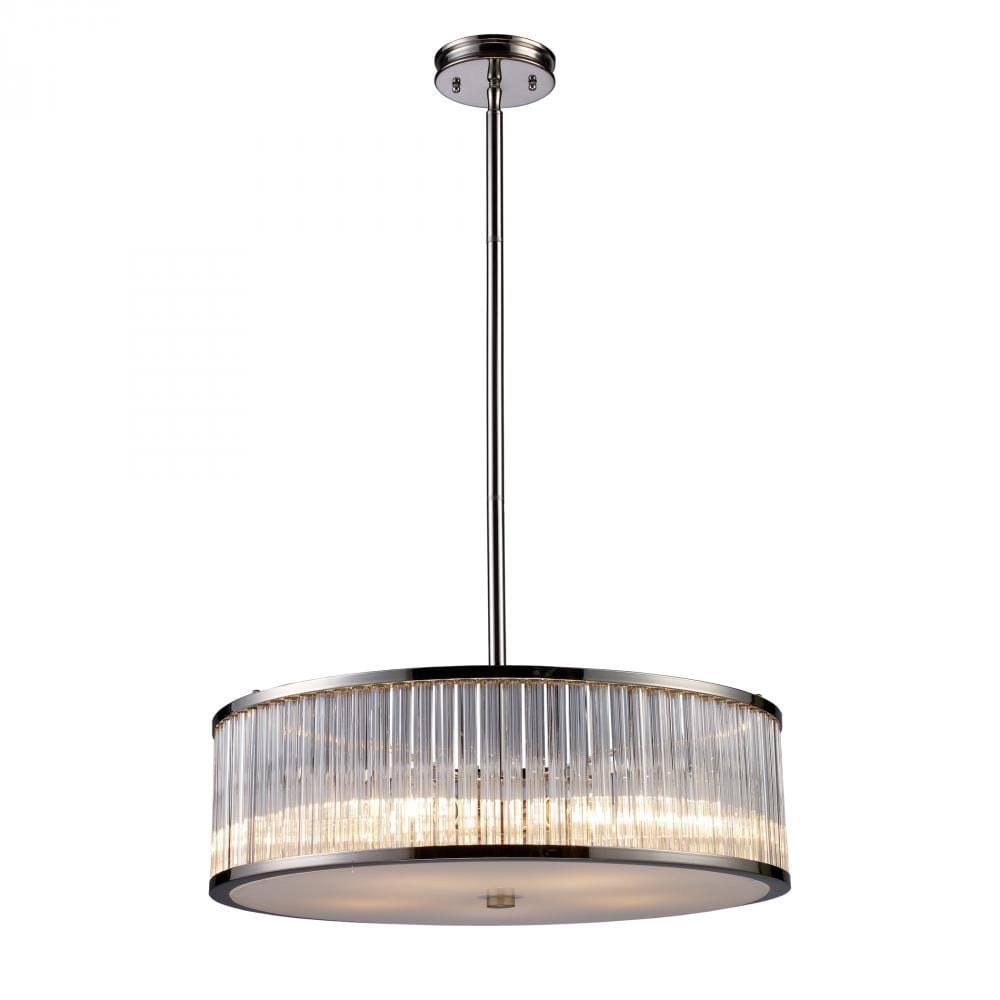 Satin Nickel 2-Light Semi-Flush with Silver Mosaic Glass U657