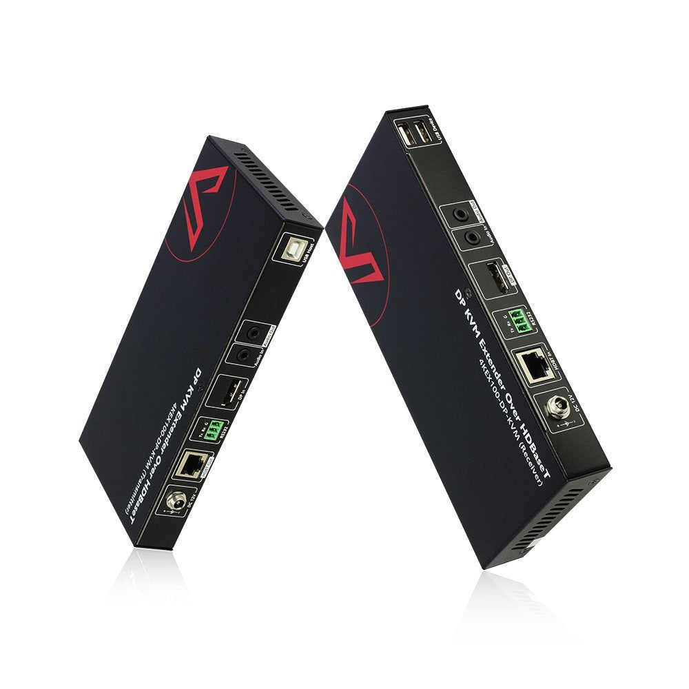 HDBaseT DisplayPort KVM Extender, 4K@30Hz/1080P@120Hz, 2 USB 2.0 Port, Pack of 2 R400