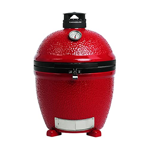 18-inch Ceramic Charcoal Grill and Smoker with Cart E21053