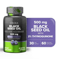 Black Seed Oil Organic Cold Pressed Capsules 500 mg 60 Soft Gel Capsules X1466