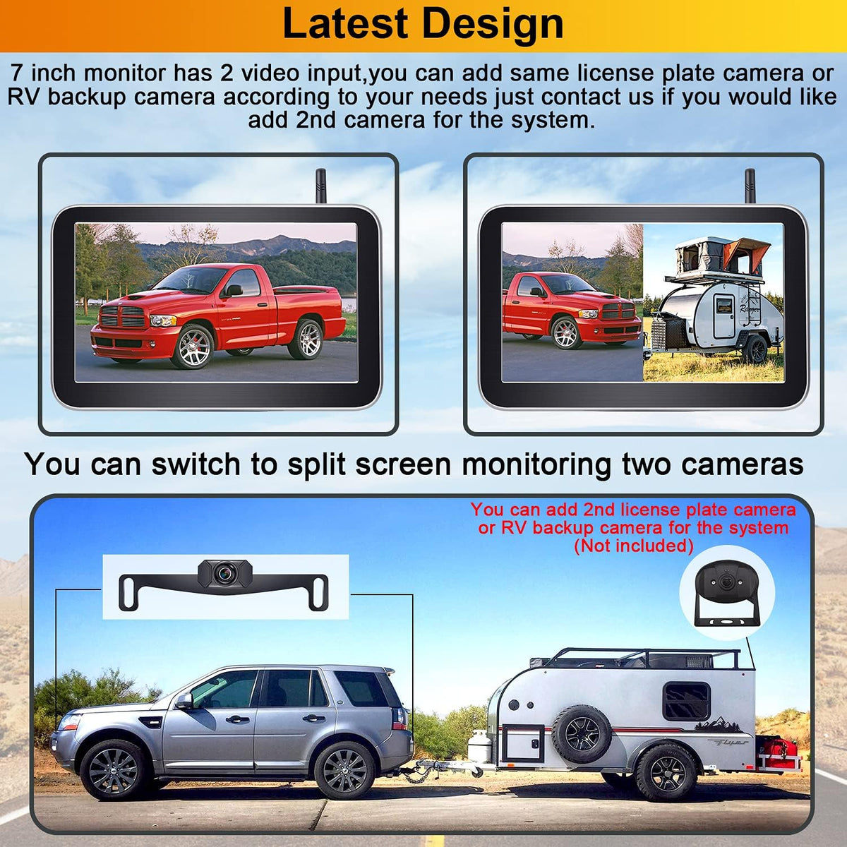 7 Inch Wireless Backup Camera with Monitor Kit B2235