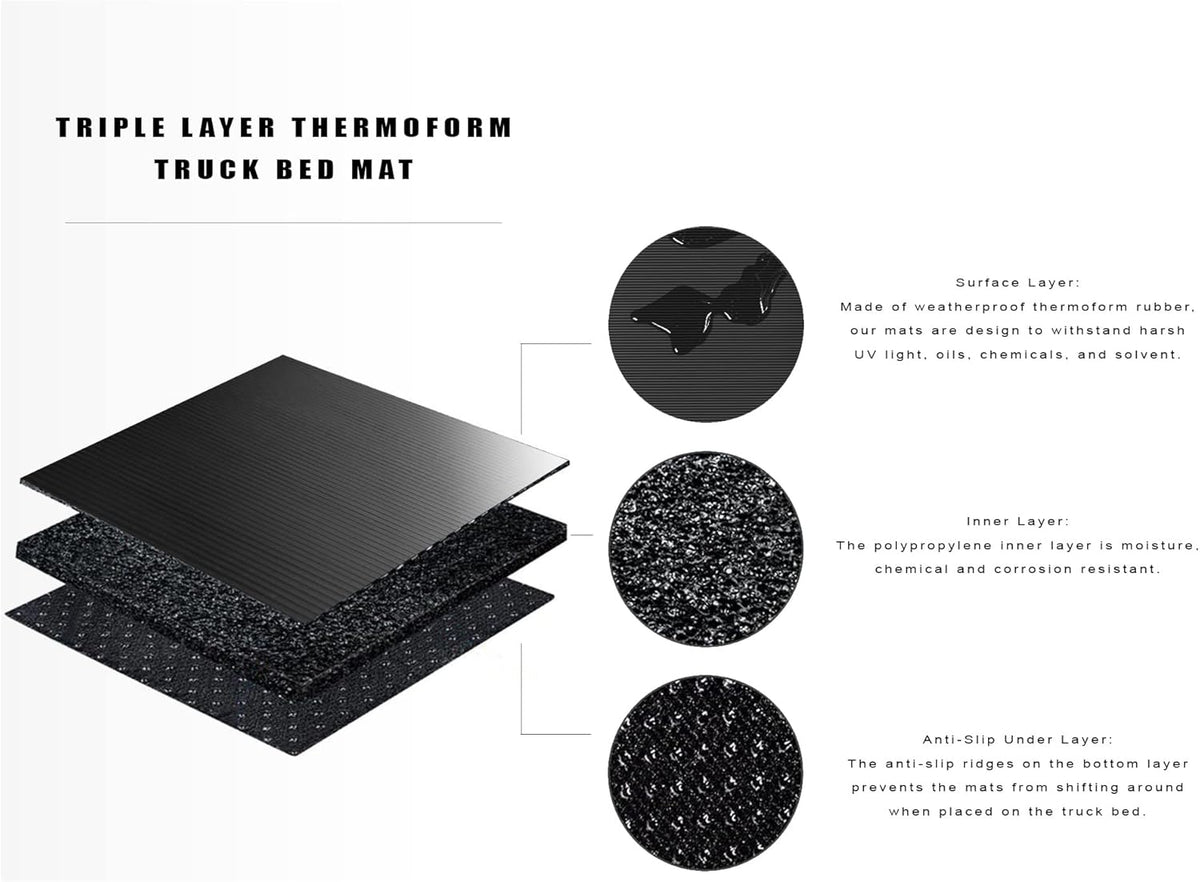 Rubber Truck Bed Mat Black Y108