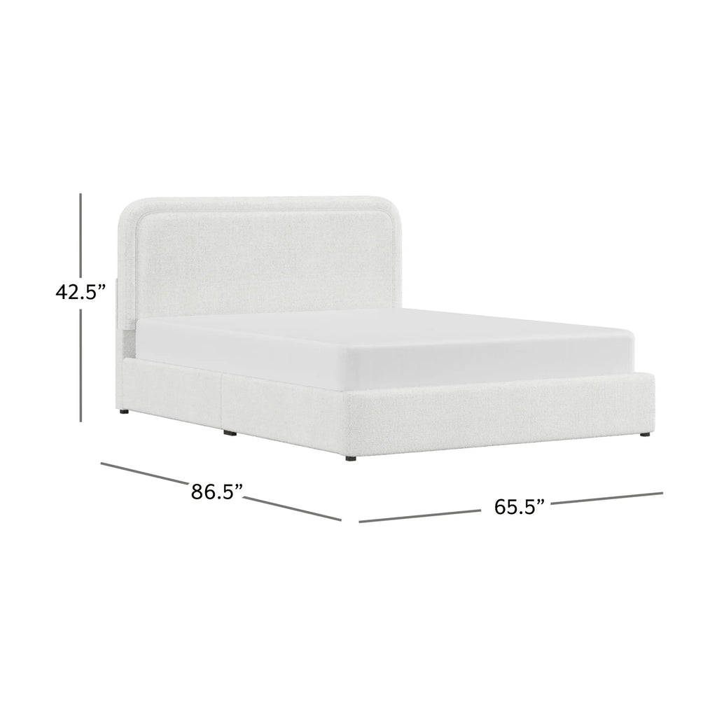 Queen Boucle Platform Bed F8486
