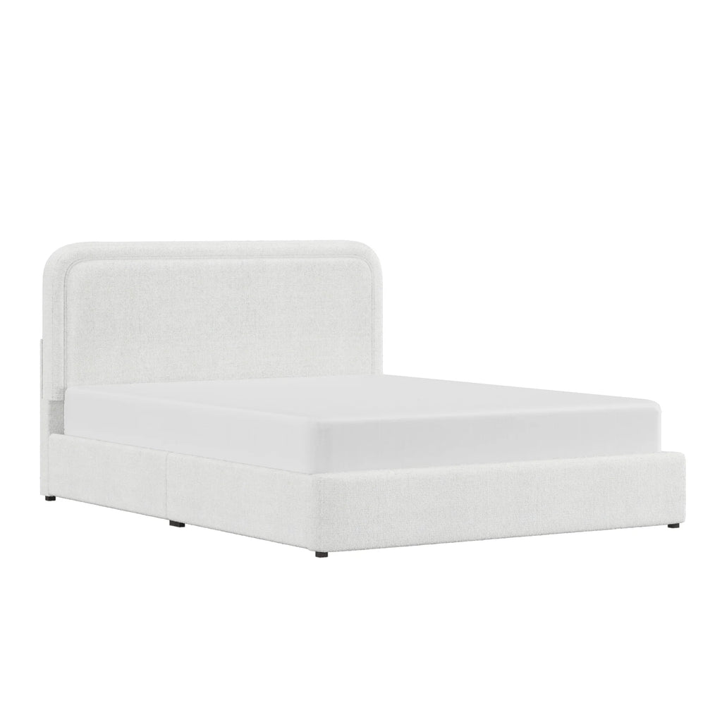 Queen Boucle Platform Bed F8486