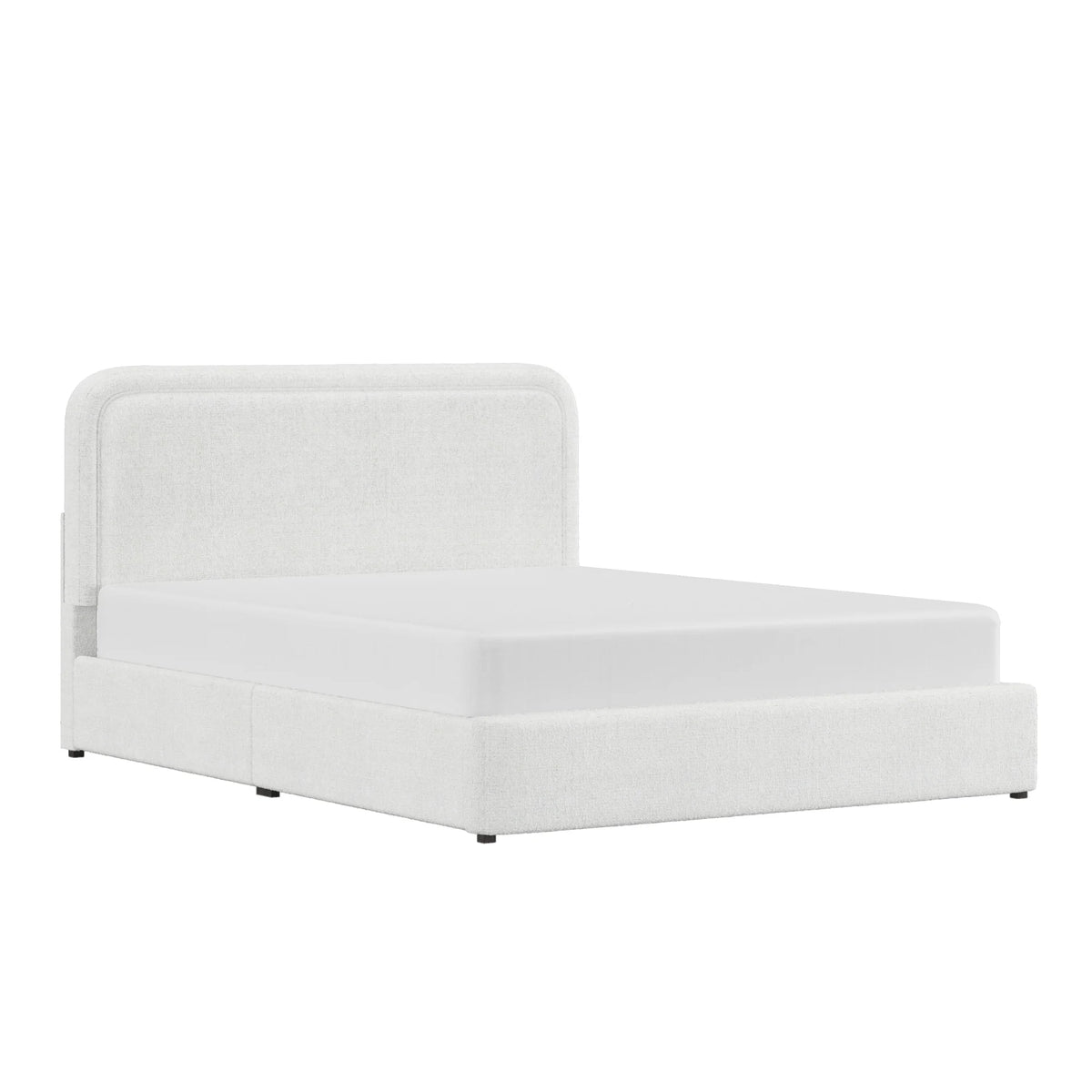Queen Boucle Platform Bed F8486