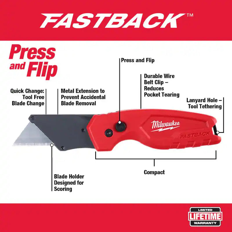 Compact Tape Measure with Folding Utility Knife W843