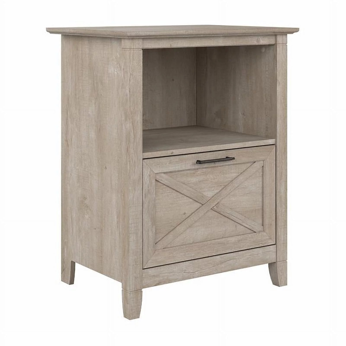 Washed Gray Lateral File Cabinet with Shelf Y22979