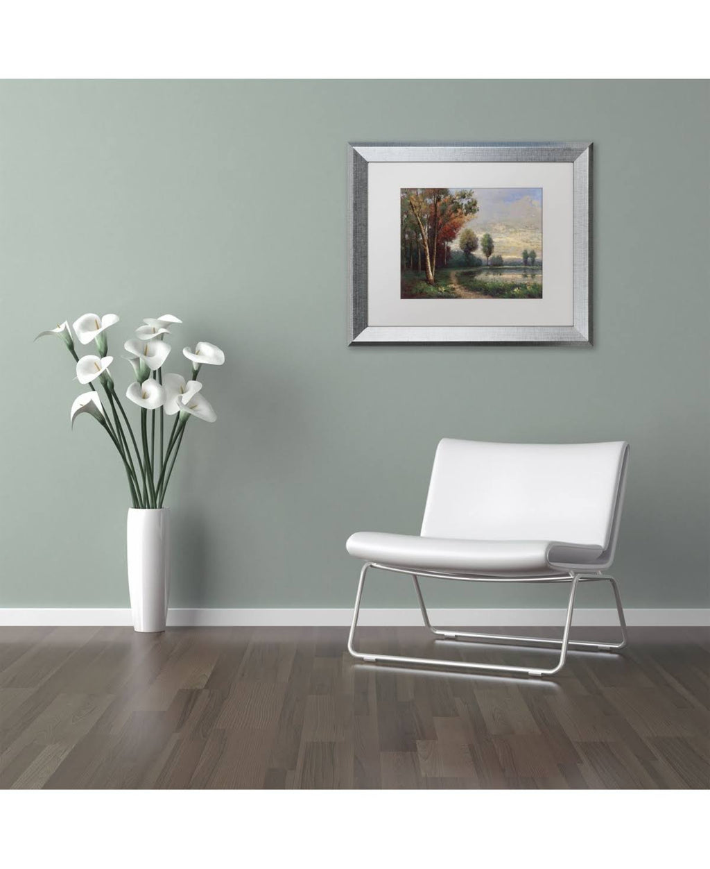 Framed Landscape with A Lake Art 16x20-Inch N567