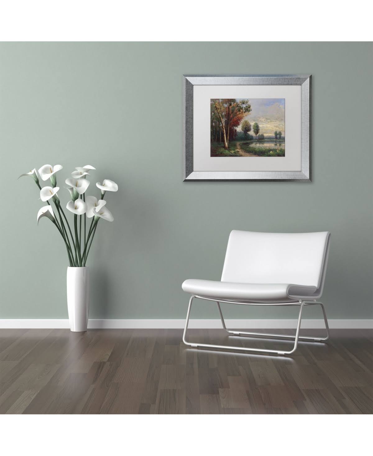 Framed Landscape with A Lake Art 16x20-Inch N567