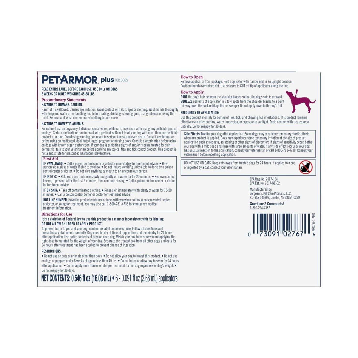 Flea and Tick Treatment for Large Dogs O5047