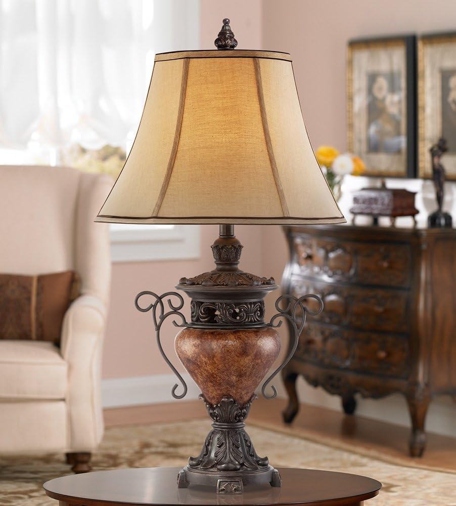 31.5" Bronze Brown Crackle Iron Metal Table Lamp S6757