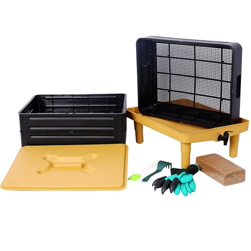 3 Tray Worm Composter, 65L, Yellow and Black C971