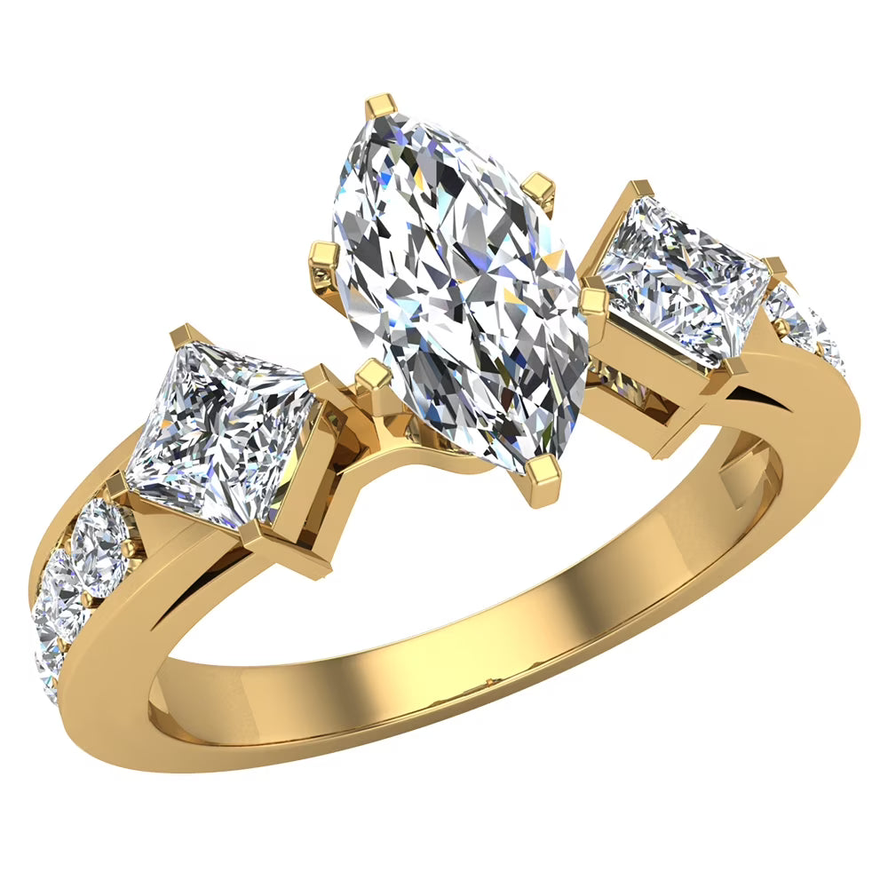 14K Gold Diamond Engagement Ring X376