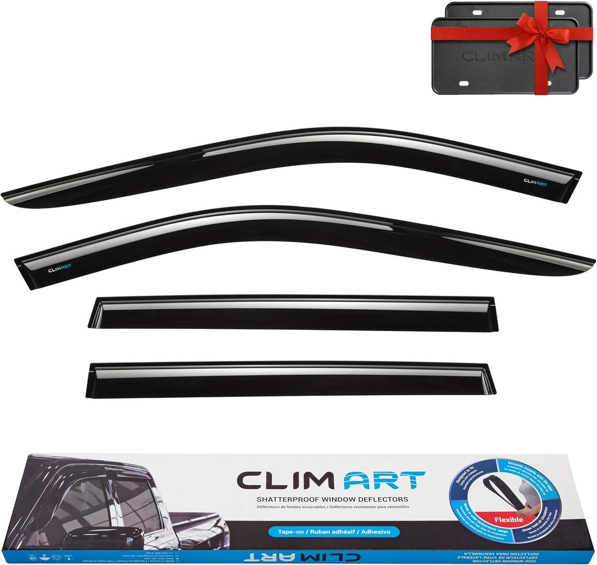 4 pcs Dark Smoke Tape-on Window Deflectors X781337