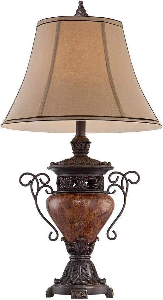 31.5" Bronze Brown Crackle Iron Metal Table Lamp S6757