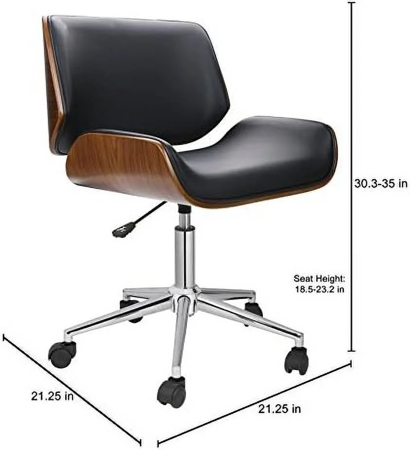 Dove Office Chair PU Leather Upholstery Swivel Adjustable Seat Height Chrome Base with Roller Casters X515259