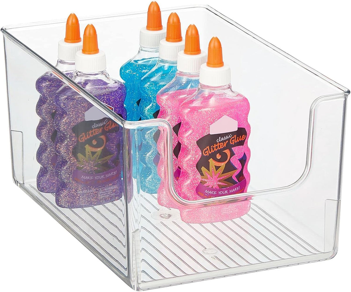 Clear Stackable Plastic Open Front Storage Organizer Bin Basket, 8 Pack M33711