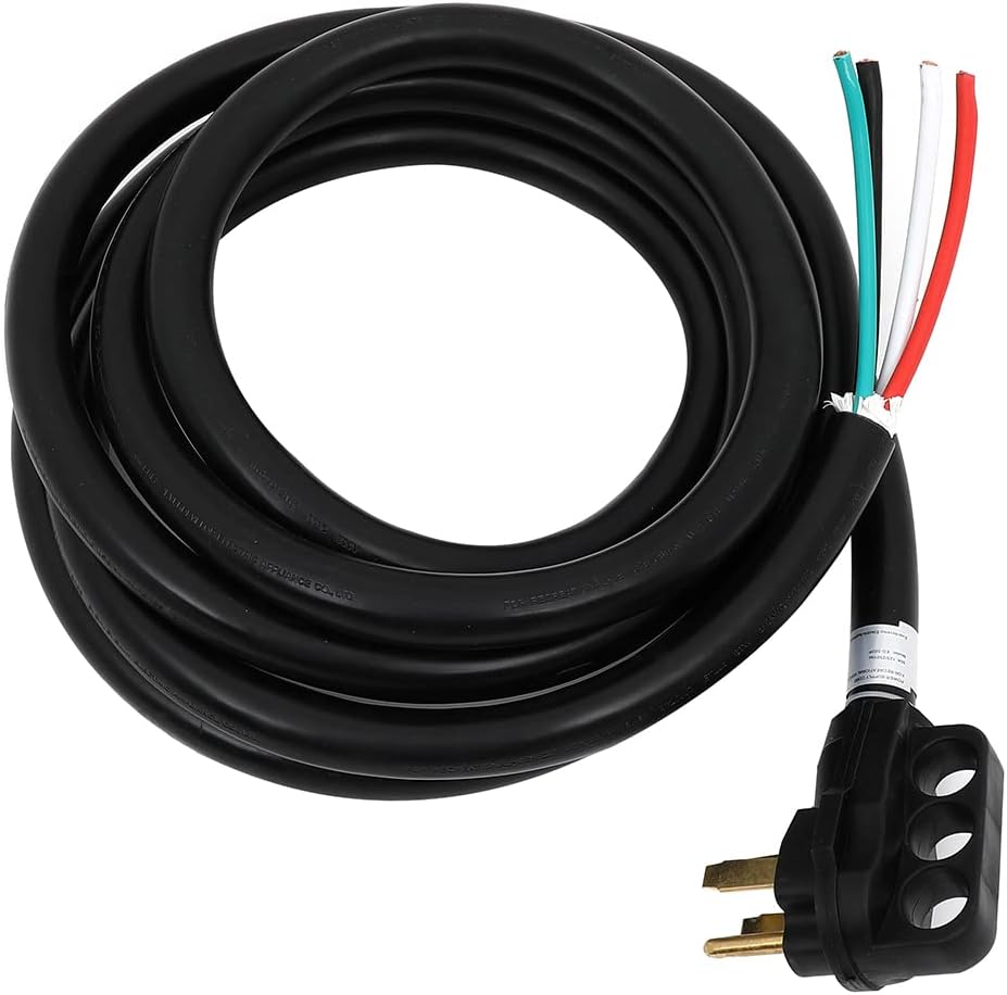 50 AMP Generator Power Extension Cord 15 Foot, Heavy Duty 6/3 + 8/1 AWG NEMA 14-50P to Bare Wire N774022