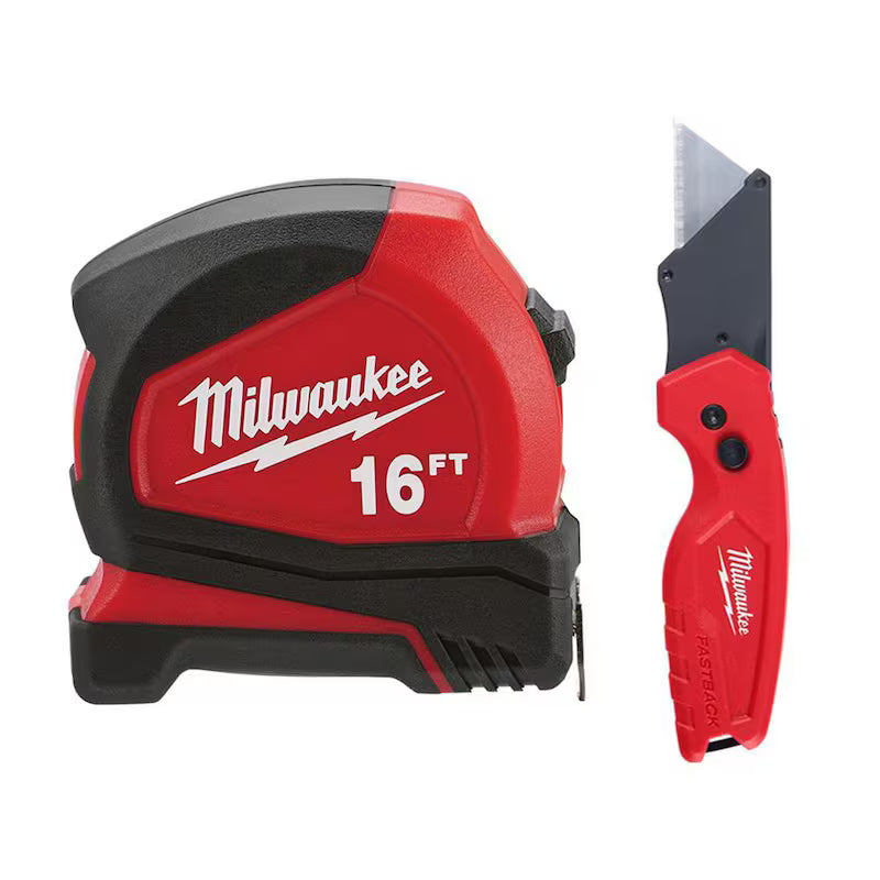 Compact Tape Measure with Folding Utility Knife W843