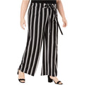 Plus Striped Front-Tie Wide Leg Pants A8431