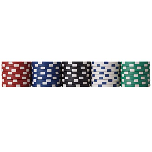 500 Striped Dice Claytec Poker Chip Set with Aluminum Case L271772