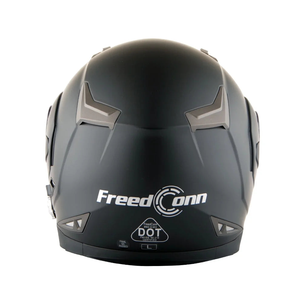 Matt Black Full Face Bluetooth Motorcycle Helmet T527