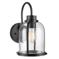 Matte Black Clear Seeded Glass Wall Sconce X288243