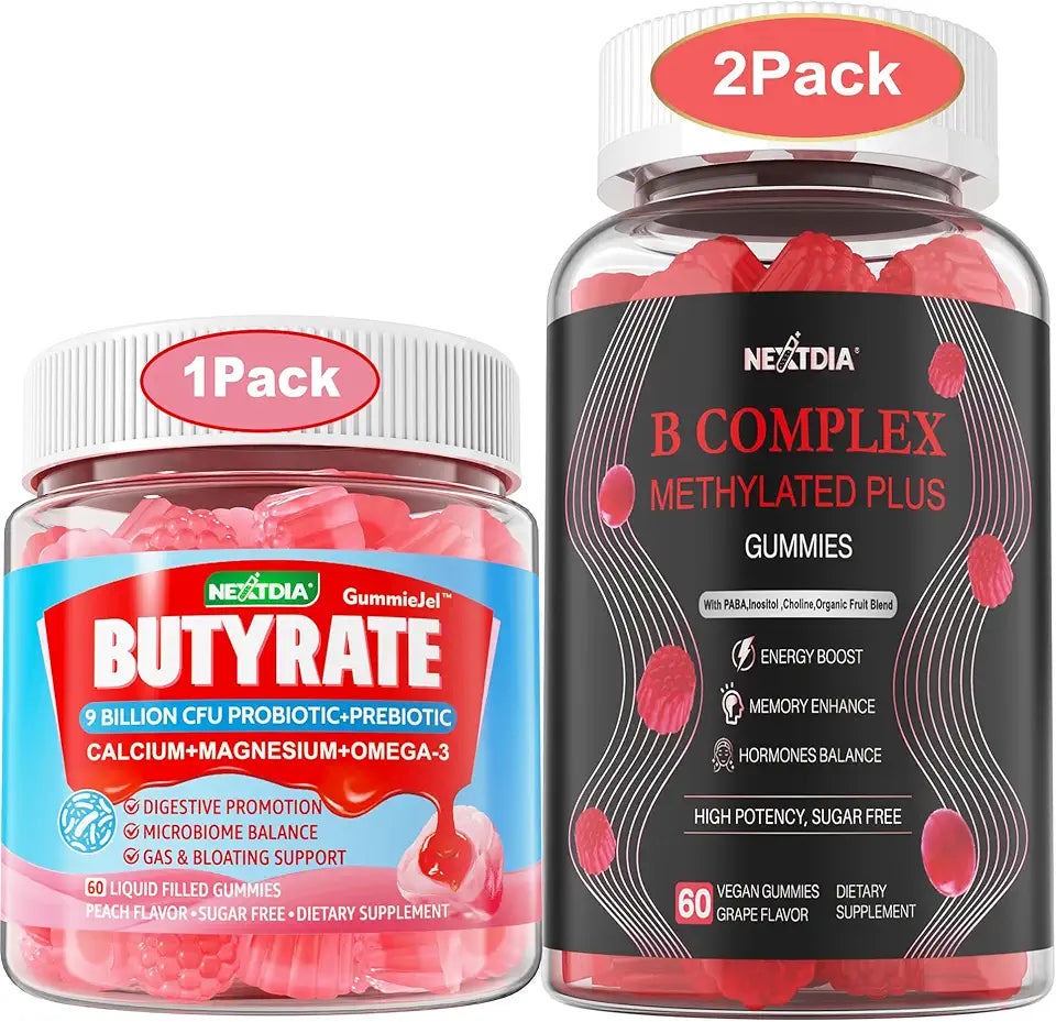 Butyrate Gummies with Probiotic Prebiotic Postbiotic Vitamin B Complex H4161