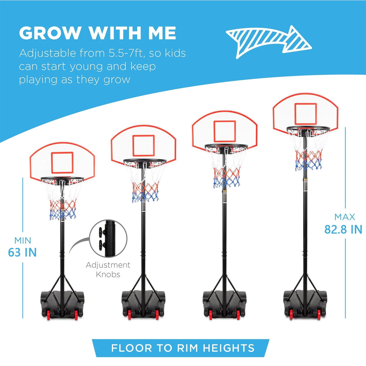 Adjustable Portable Basketball Hoop Z96334