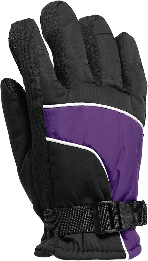 12 PACK Fleece Lined Water Resistant Kids Ski Gloves P9253