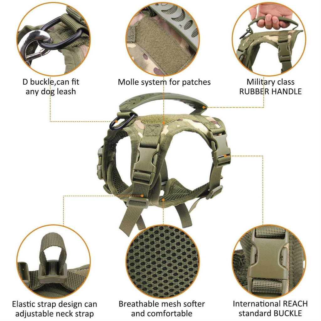 Tactical Dog Harness with Handle and Leash Set T347626