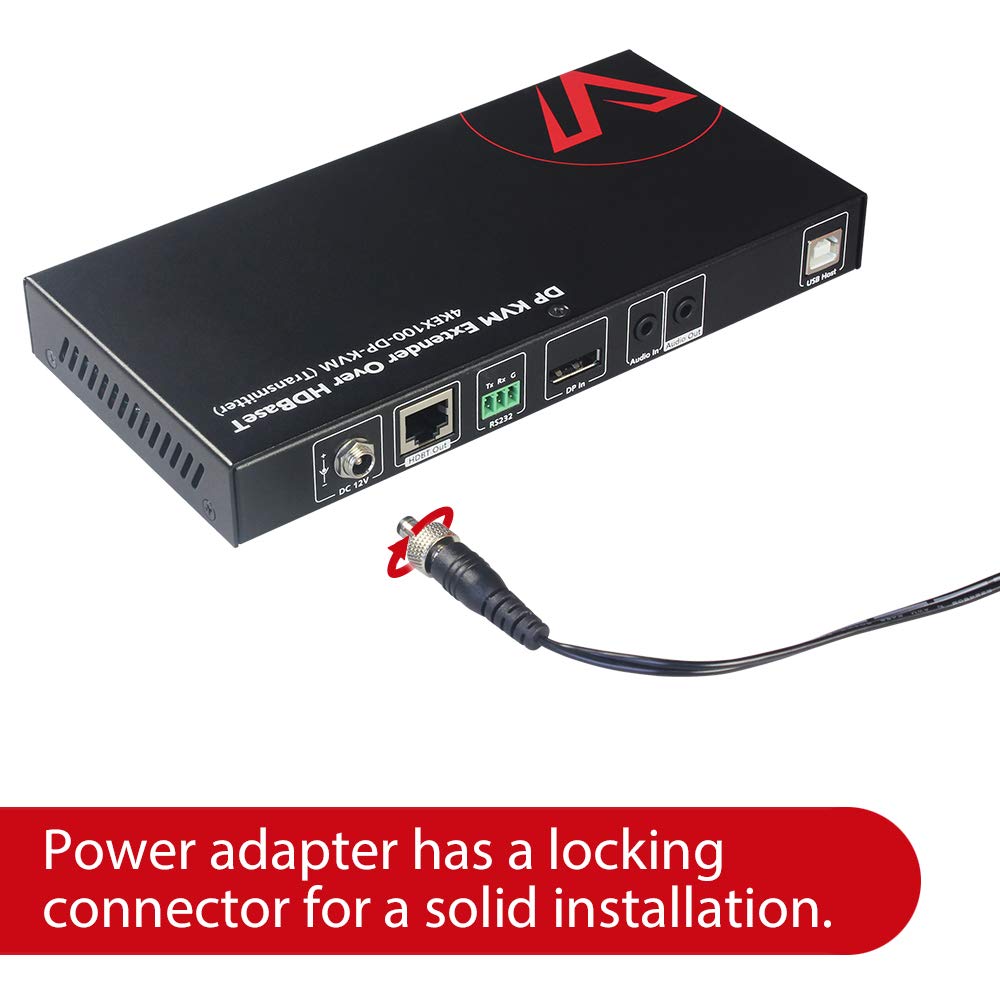 HDBaseT DisplayPort KVM Extender, 4K@30Hz/1080P@120Hz, 2 USB 2.0 Port, Pack of 2 R400