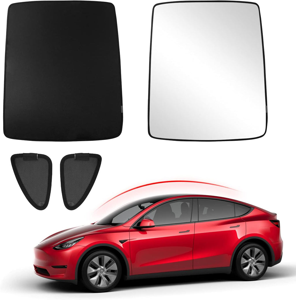 Two-Layer Foldable 6 Pcs Black Sun Shades for Tesla Model 3 D698909