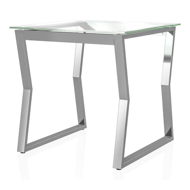 Chrome Glass Top End Table X652