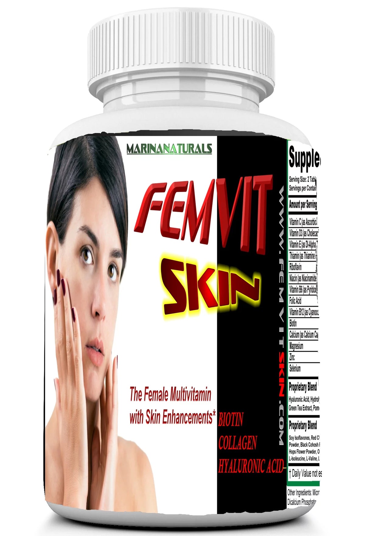 Female Multivitamin with Collagen, Hyaluronic Acid & Pomegranate Extract, 60 Tablets E4602