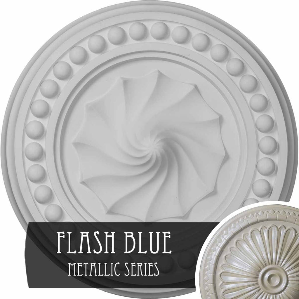 15 3/4 inch x 2 inch Ceiling Medallion Hand-Painted Flash Blue M934158