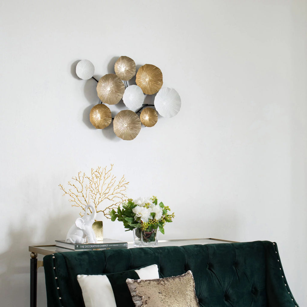 Antique Gold and White Small Wall Accent B75779