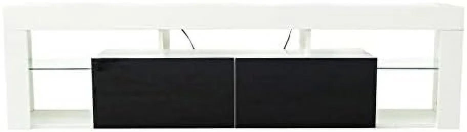 Wall Mounted 16 Color LEDs 63" Wood TV Stand with 2 Drawers P101274